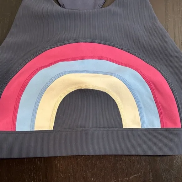 L*Space Active Chasing Rainbows Crop Top/Sports Top Blue/Purple Size S - NWT
