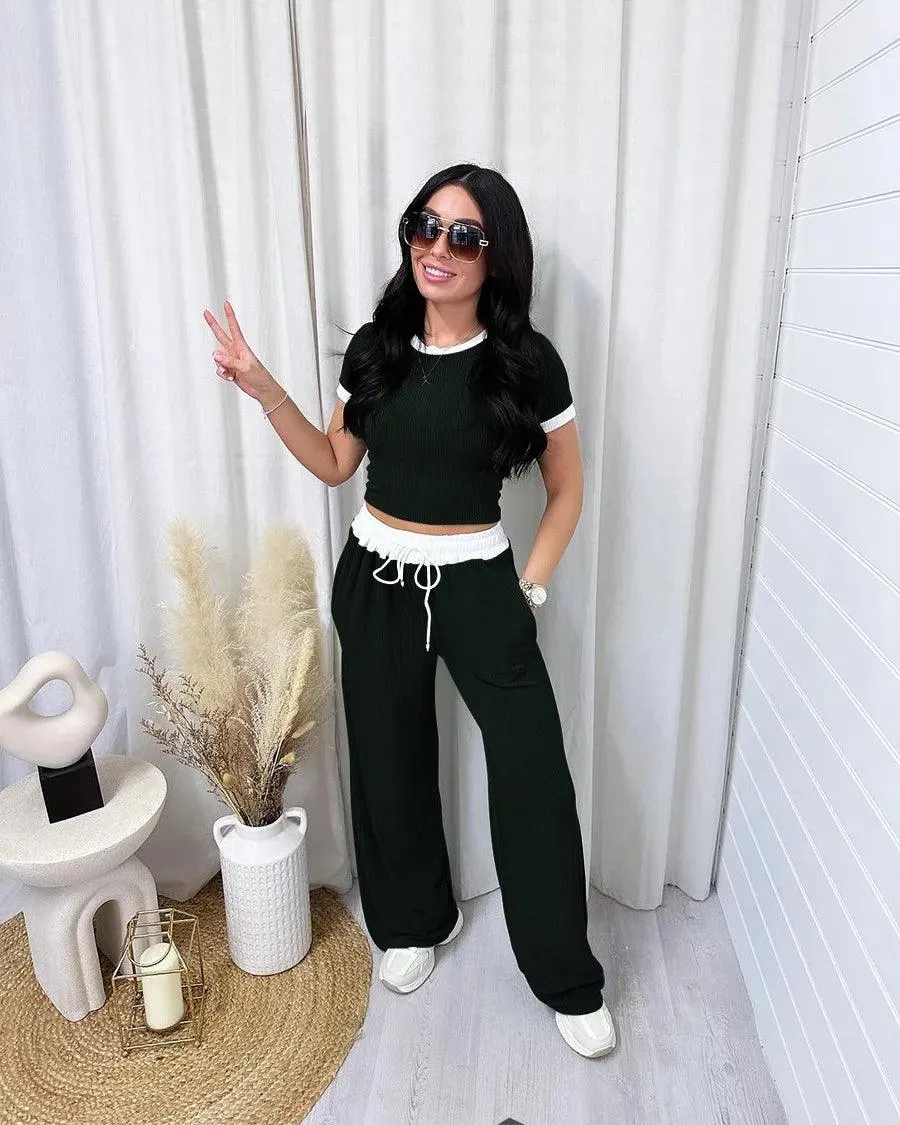 Maeve Crop Top Two Piece Set