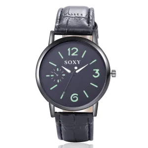 Male Watch Mens Watches Fashion Leather Straps Quartz Watch