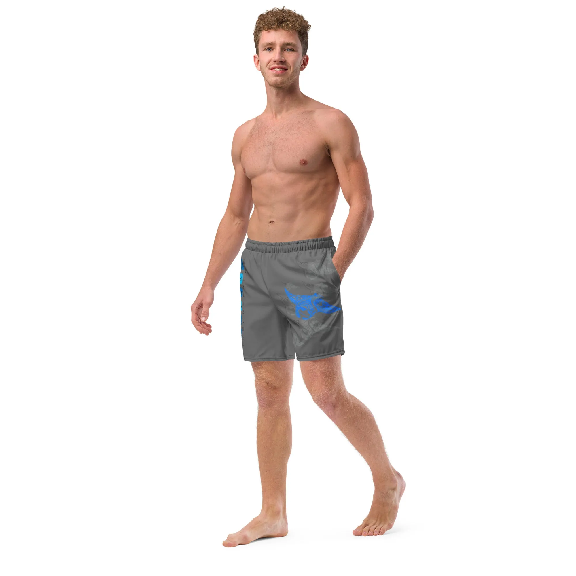 Manta Polynesian Double Blue Images Men's swim trunks