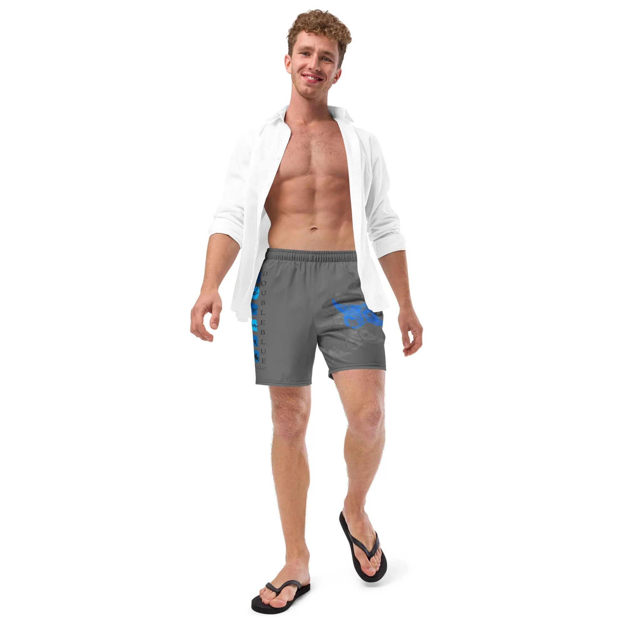 Manta Polynesian Double Blue Images Men's swim trunks