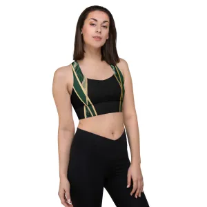 Marble Green Sports Bra | Longline Bra