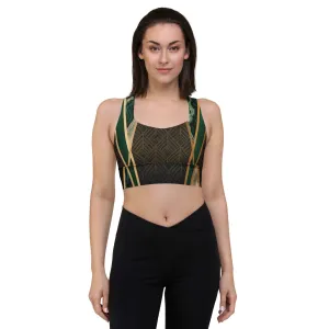 Marble Green Sports Bra | Longline Sports Bra