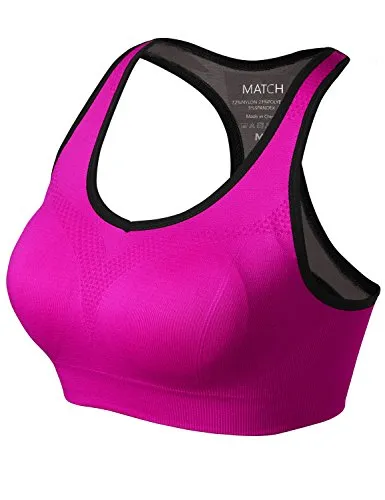 Match Women Wirefree Padded Racerback Sports Bra for Yoga Workout Gym Activewear #0001, 1 Pack of 3(plum), M (32C, 32D, 34C, 34D, 36B, 36C)