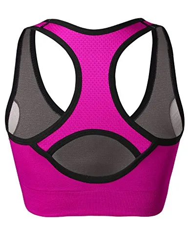 Match Women Wirefree Padded Racerback Sports Bra for Yoga Workout Gym Activewear #0001, 1 Pack of 3(plum), M (32C, 32D, 34C, 34D, 36B, 36C)