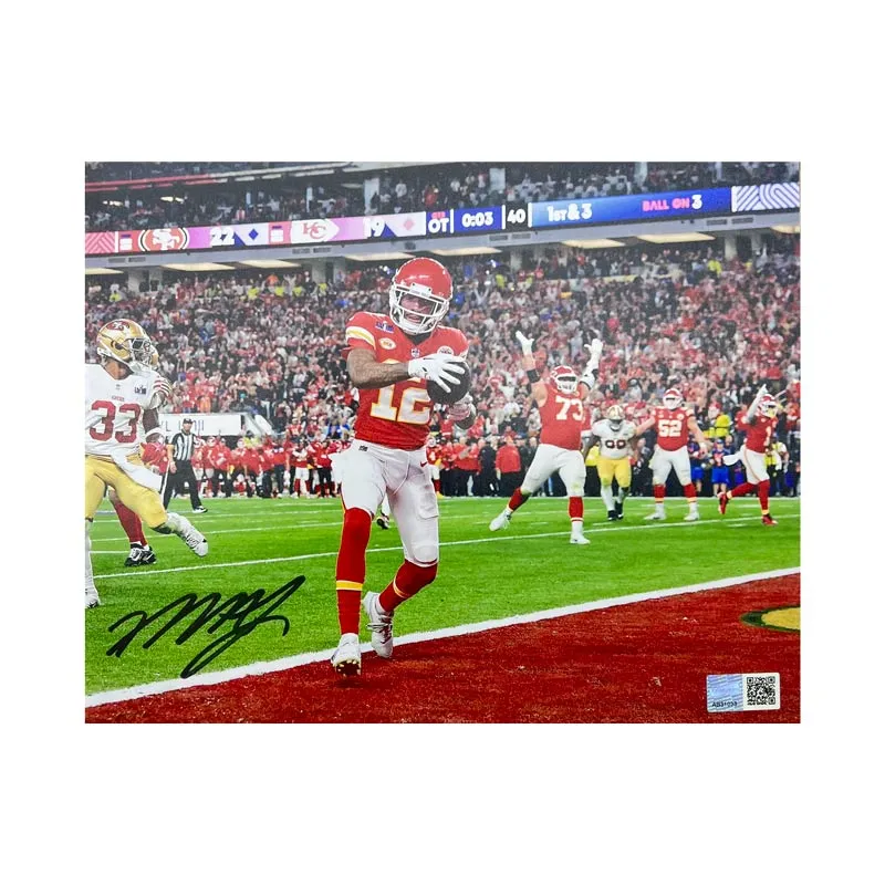 Mecole Hardman Signed SB LVIII Winning TD 8x10 Photo