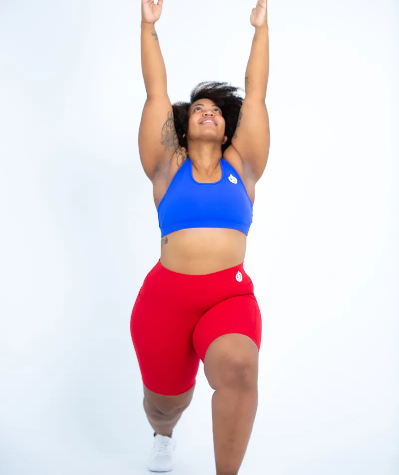 Medium Impact Racerback Sports Bra | Blue