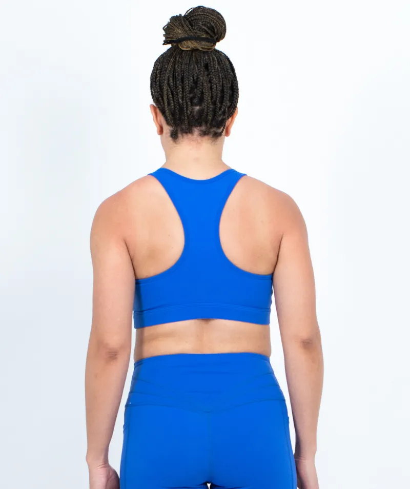 Medium Impact Racerback Sports Bra | Blue