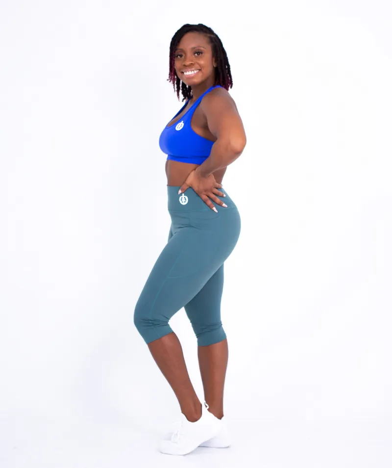 Medium Impact Racerback Sports Bra | Blue