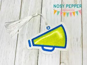 Megaphone Applique bookmark/bag tag/ornament machine embroidery design DIGITAL DOWNLOAD