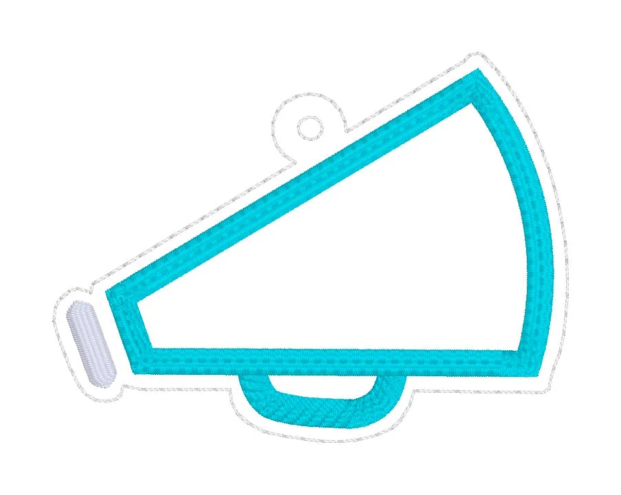 Megaphone Applique bookmark/bag tag/ornament machine embroidery design DIGITAL DOWNLOAD