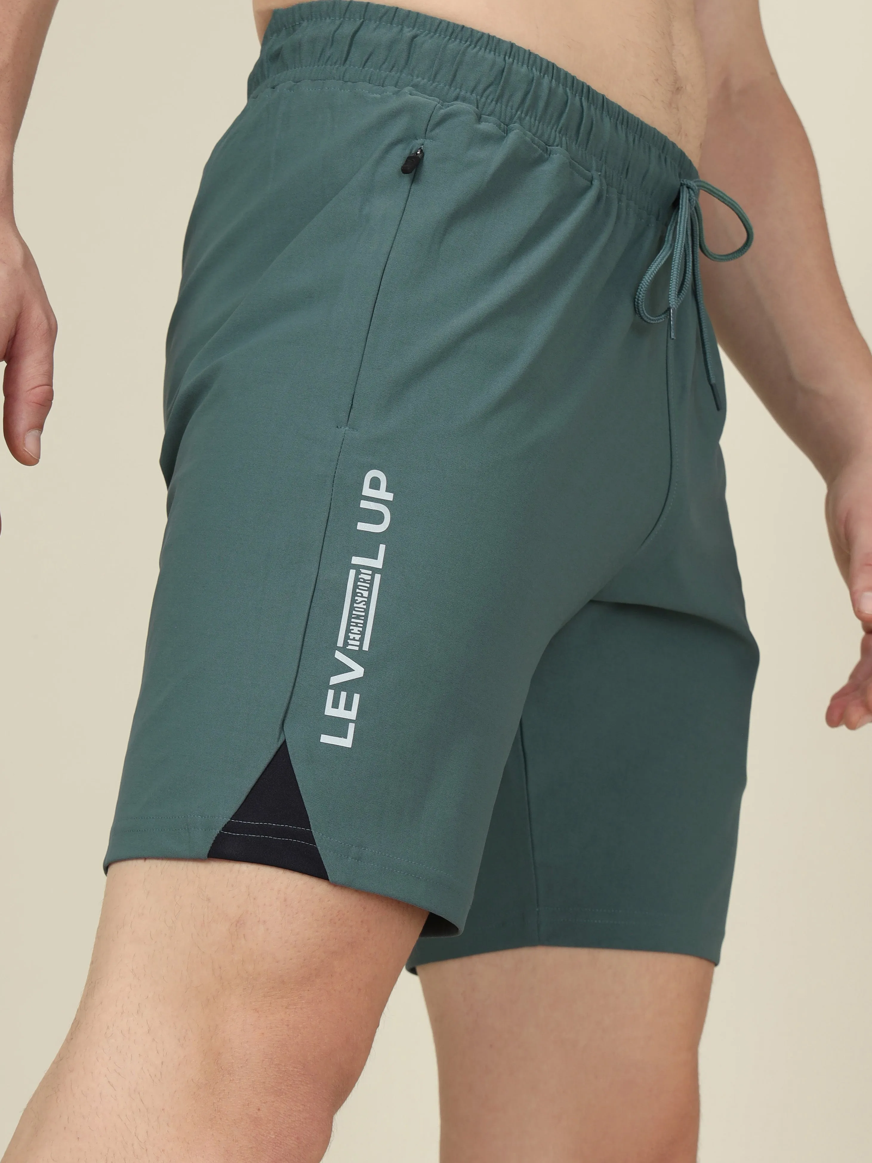 Men Solid Slim Fit Shorts with ELASTO LITE