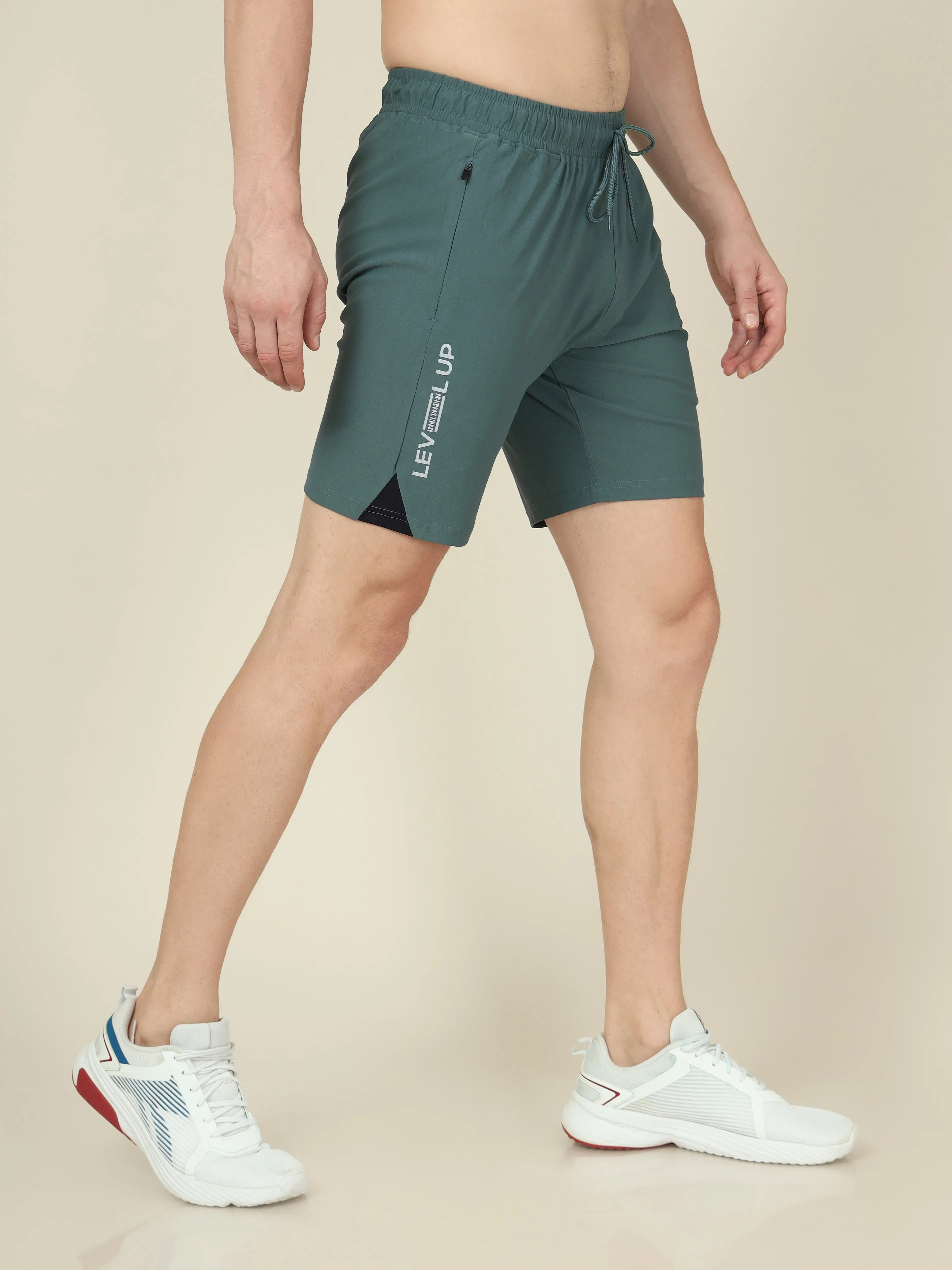 Men Solid Slim Fit Shorts with ELASTO LITE