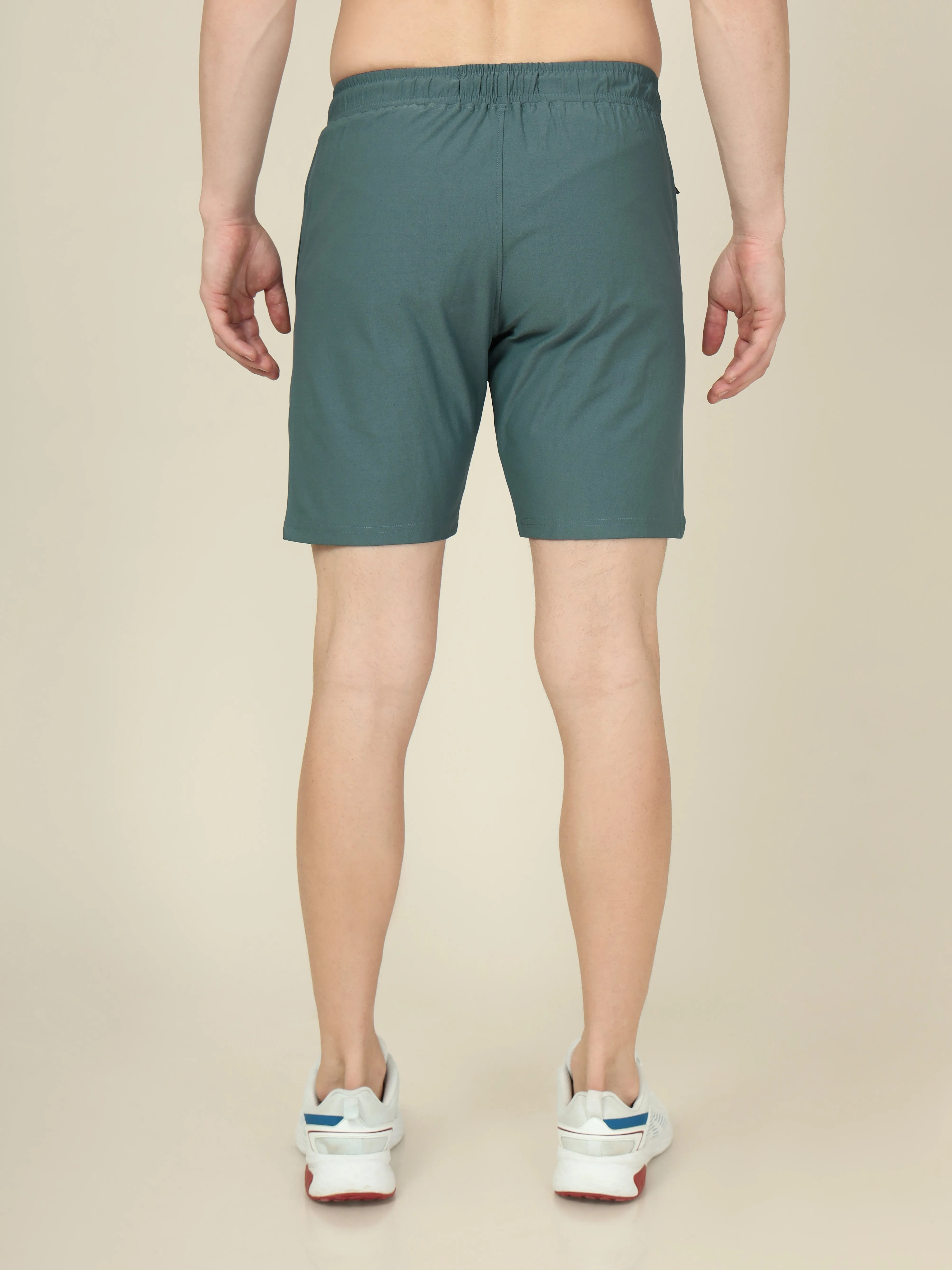 Men Solid Slim Fit Shorts with ELASTO LITE