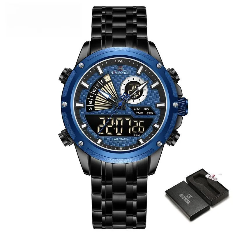 Men Sport Quartz Military Waterproof Male Wristwatch Stainless Steel Digital Clcok
