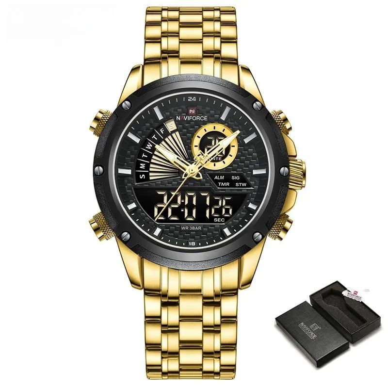 Men Sport Quartz Military Waterproof Male Wristwatch Stainless Steel Digital Clcok