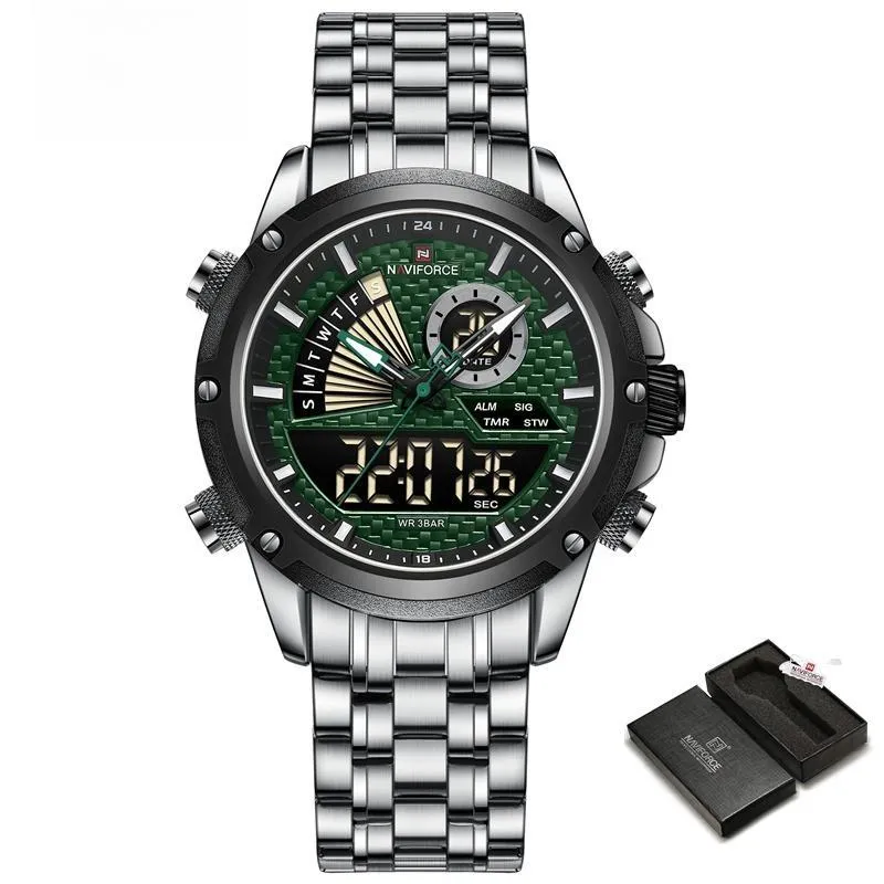 Men Sport Quartz Military Waterproof Male Wristwatch Stainless Steel Digital Clcok