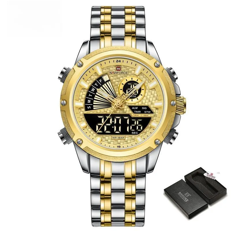 Men Sport Quartz Military Waterproof Male Wristwatch Stainless Steel Digital Clcok
