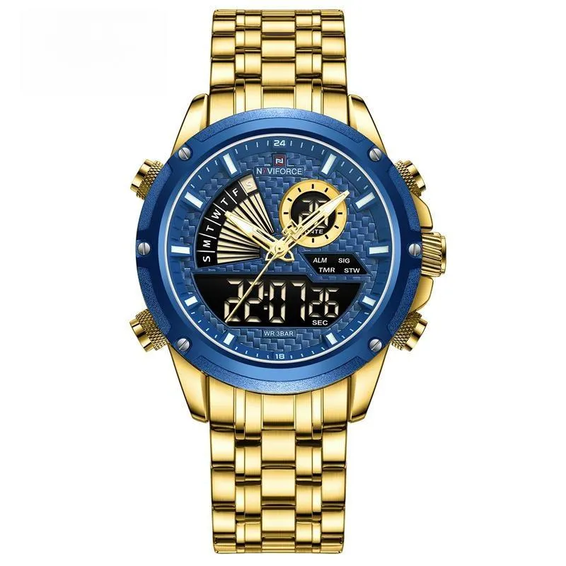 Men Sport Quartz Military Waterproof Male Wristwatch Stainless Steel Digital Clcok
