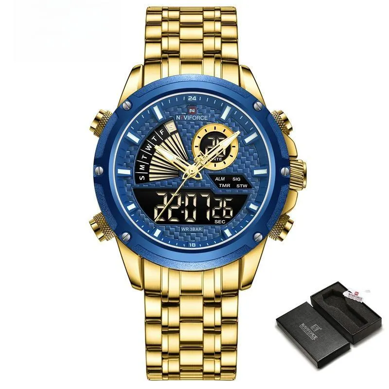 Men Sport Quartz Military Waterproof Male Wristwatch Stainless Steel Digital Clcok
