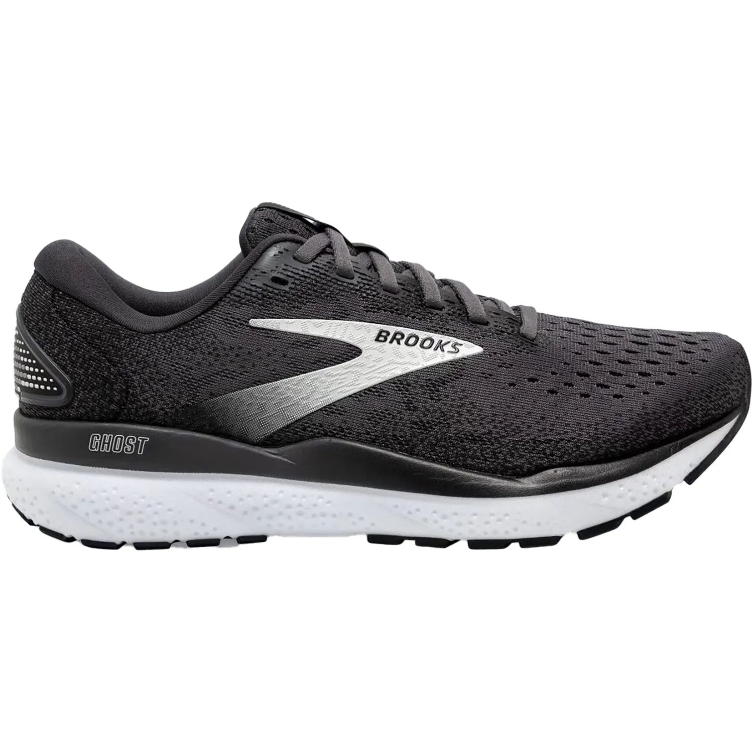 Men's Brooks Ghost 16 Black/Grey/White Mesh