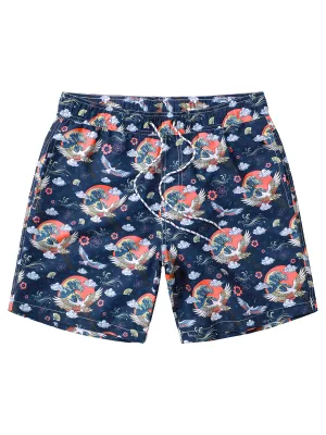 Men's Casual Funny Print Quick Dry Beach Swimming Trunks