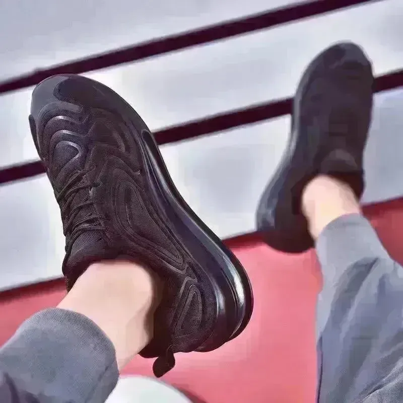 Men's Fashion Outfit  Sneakers Air Cushion Outdoor Breathable  Lace-up Sneakers Running Sports Shoes