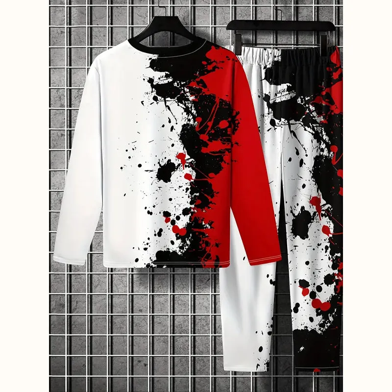 Men's Fashionable 3D Print Sportswear 2-piece Sets