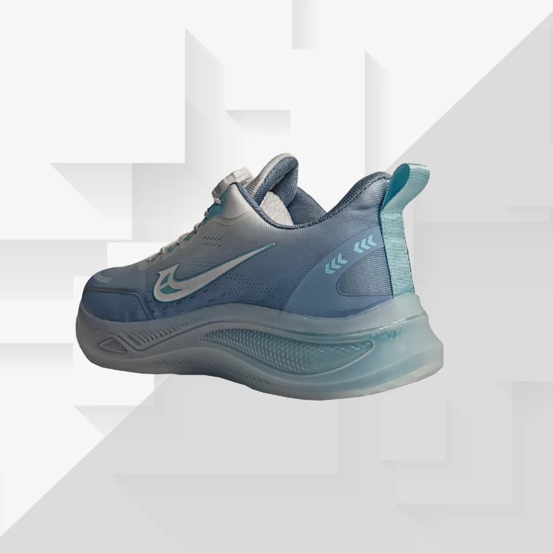 Men's Gradient Air Cushion Athletic Running Shoes - White, Skyish Blue