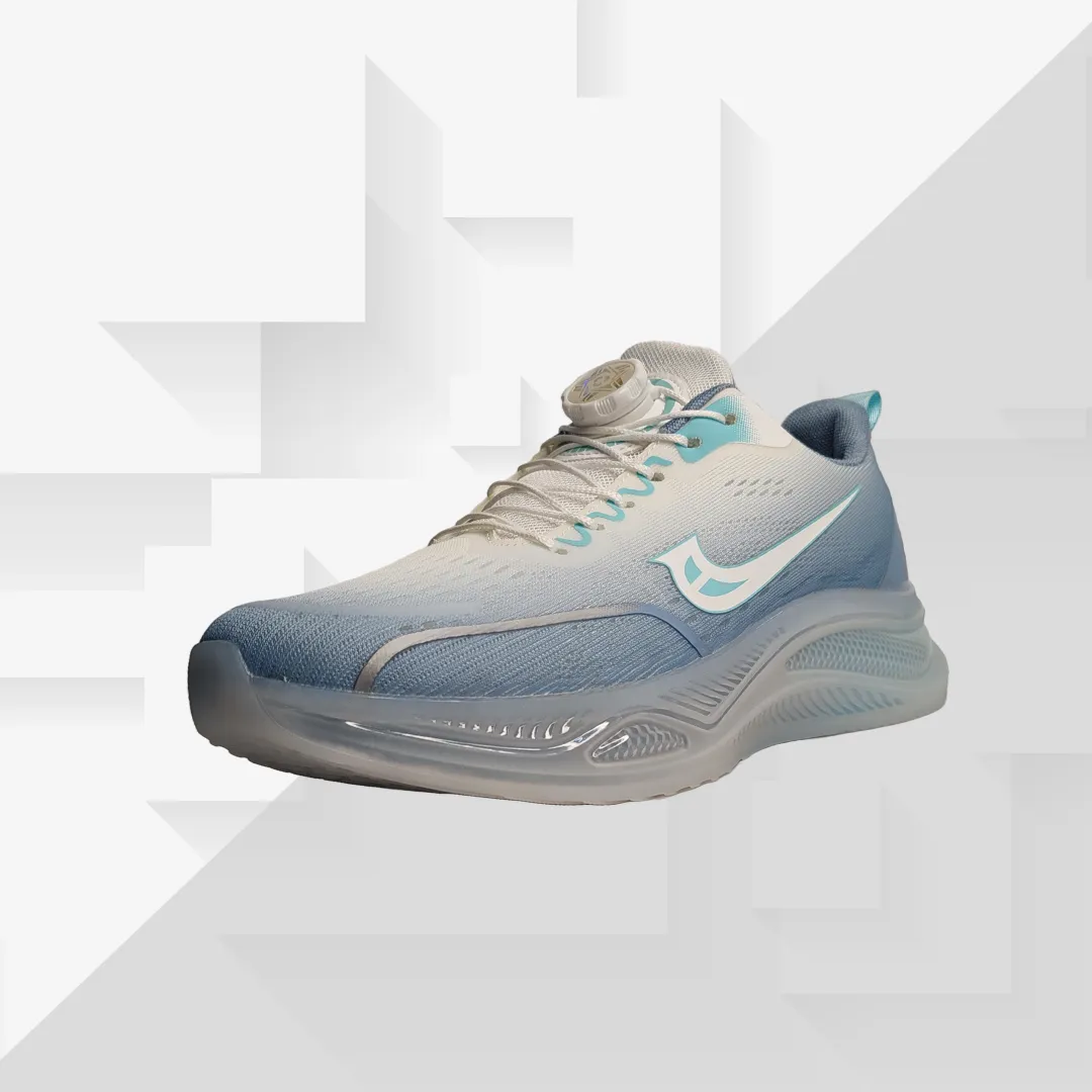 Men's Gradient Air Cushion Athletic Running Shoes - White, Skyish Blue