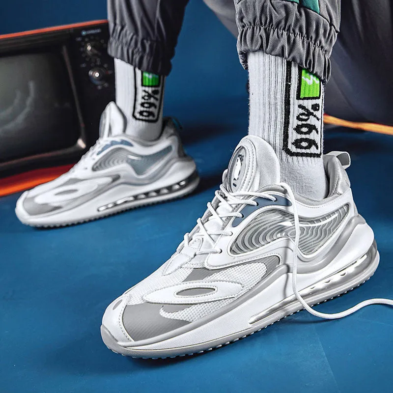 Men’s Korean Fashion Air Cushion Sneakers – Breathable Mesh Casual Running Shoes