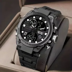 Men's Multifunctional Sports Watch - Water-Resistant Dual Display