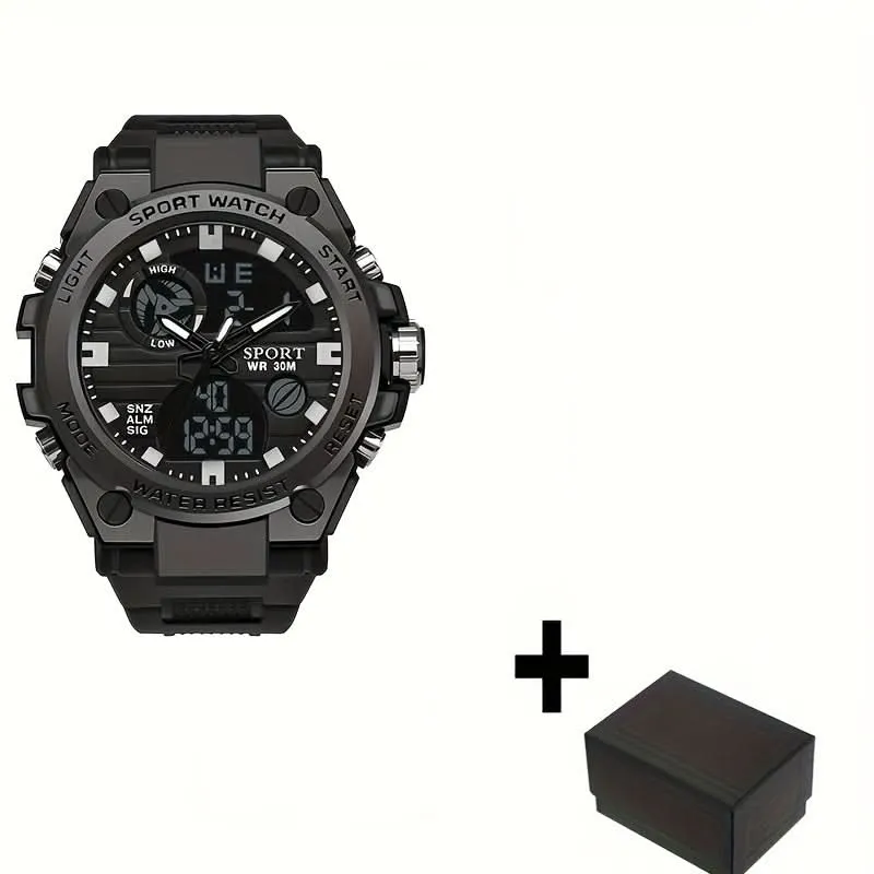 Men's Multifunctional Sports Watch - Water-Resistant Dual Display