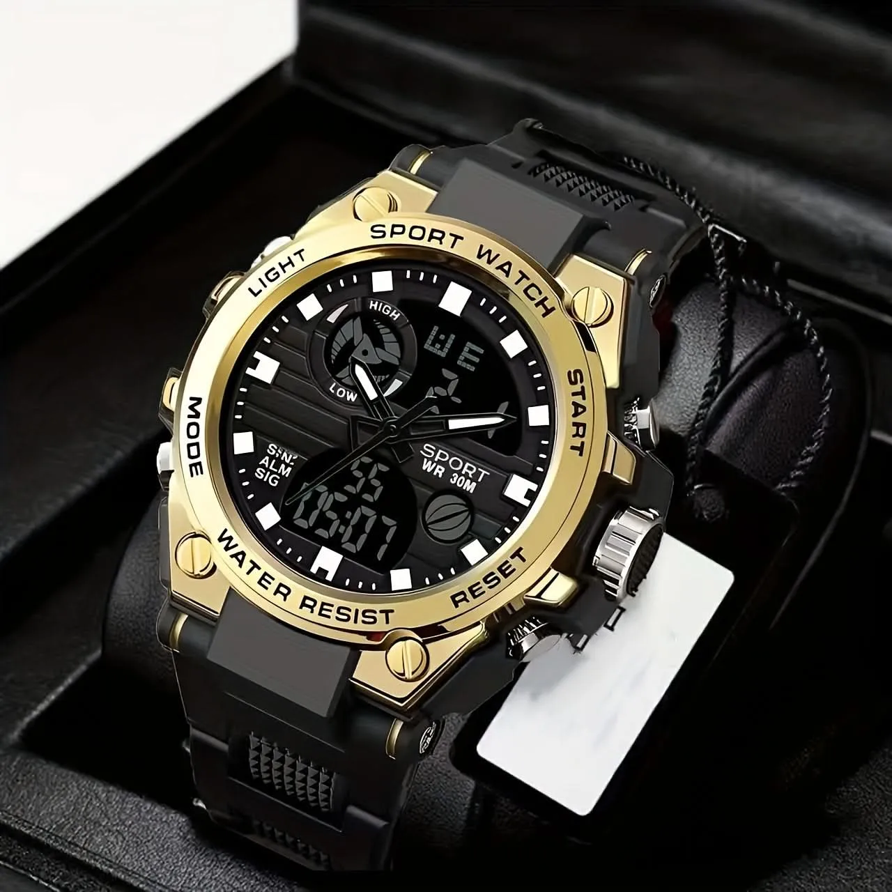Men's Multifunctional Sports Watch - Water-Resistant Dual Display