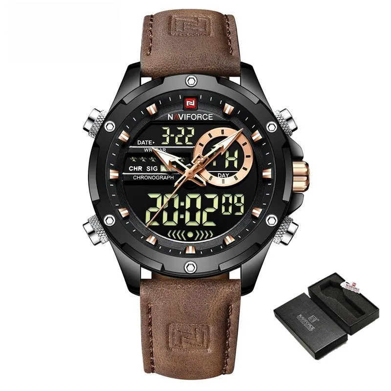 Mens Original Watches  Men Fashion Sports Waterproof Luxury Corium Strap Men Wristwatch