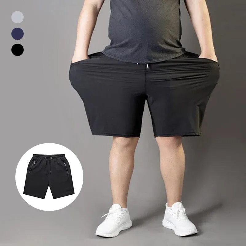 Men's stretch shorts in icy silk, large size