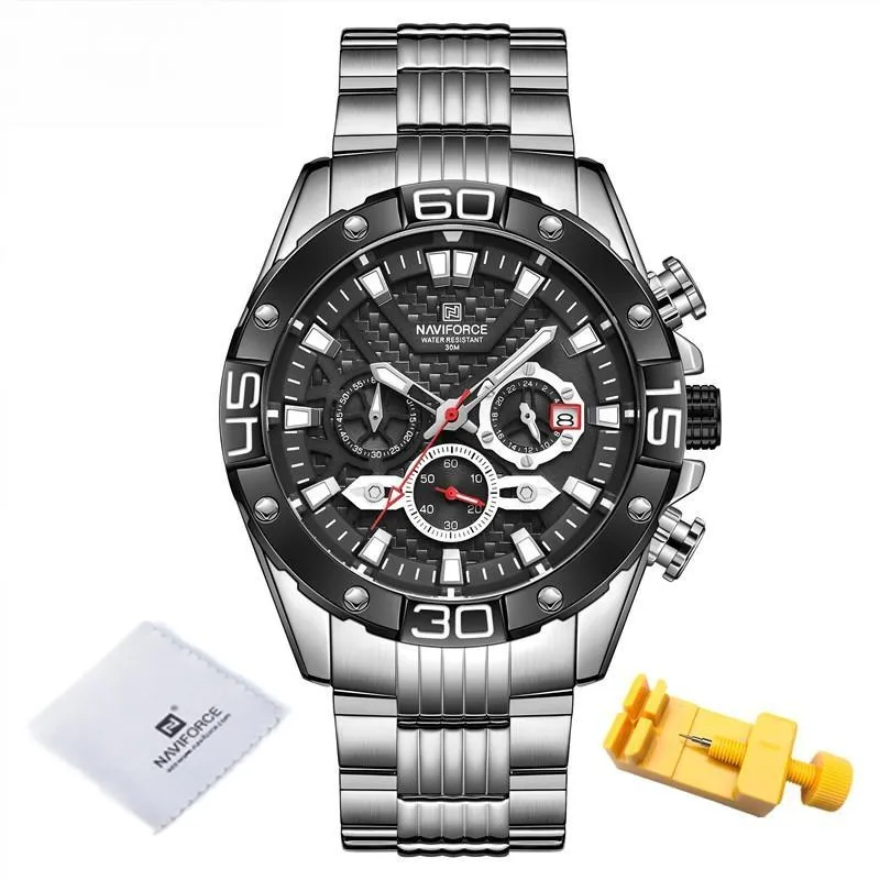Mens Watches Top Luxury Military Sport Waterproof Stainless Steel Wristwatch