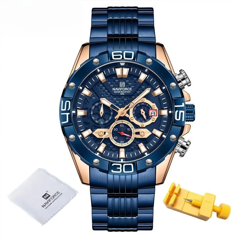 Mens Watches Top Luxury Military Sport Waterproof Stainless Steel Wristwatch