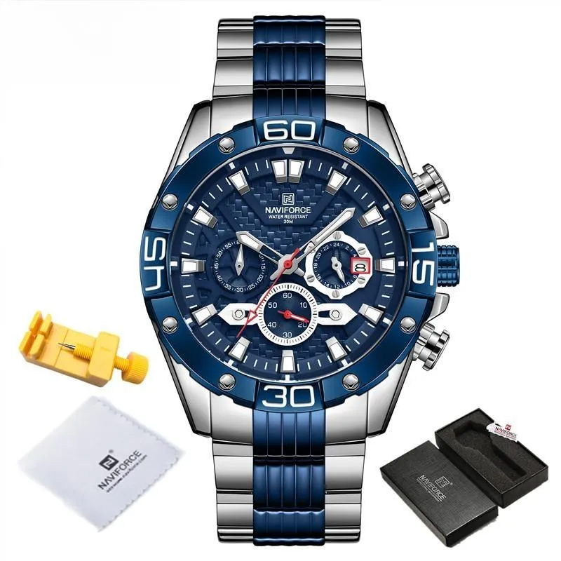Mens Watches Top Luxury Military Sport Waterproof Stainless Steel Wristwatch