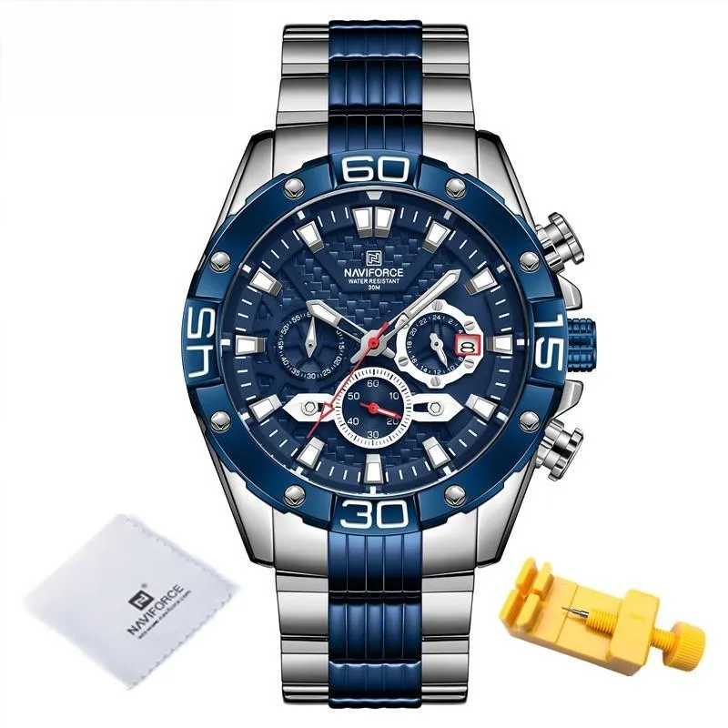 Mens Watches Top Luxury Military Sport Waterproof Stainless Steel Wristwatch