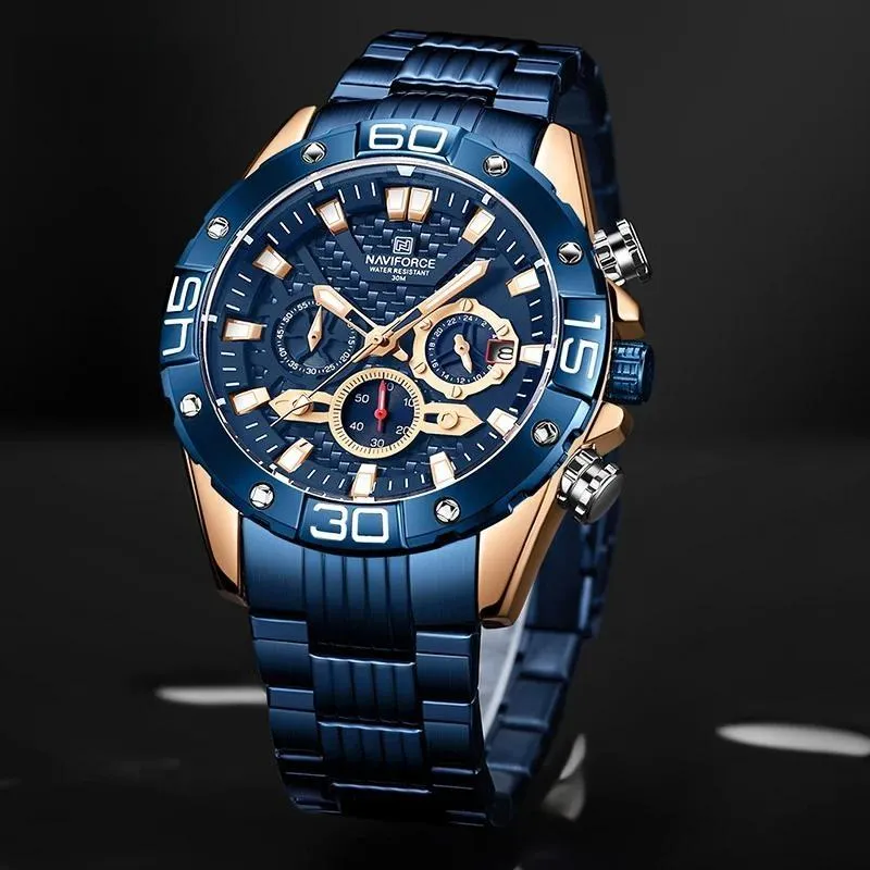 Mens Watches Top Luxury Military Sport Waterproof Stainless Steel Wristwatch