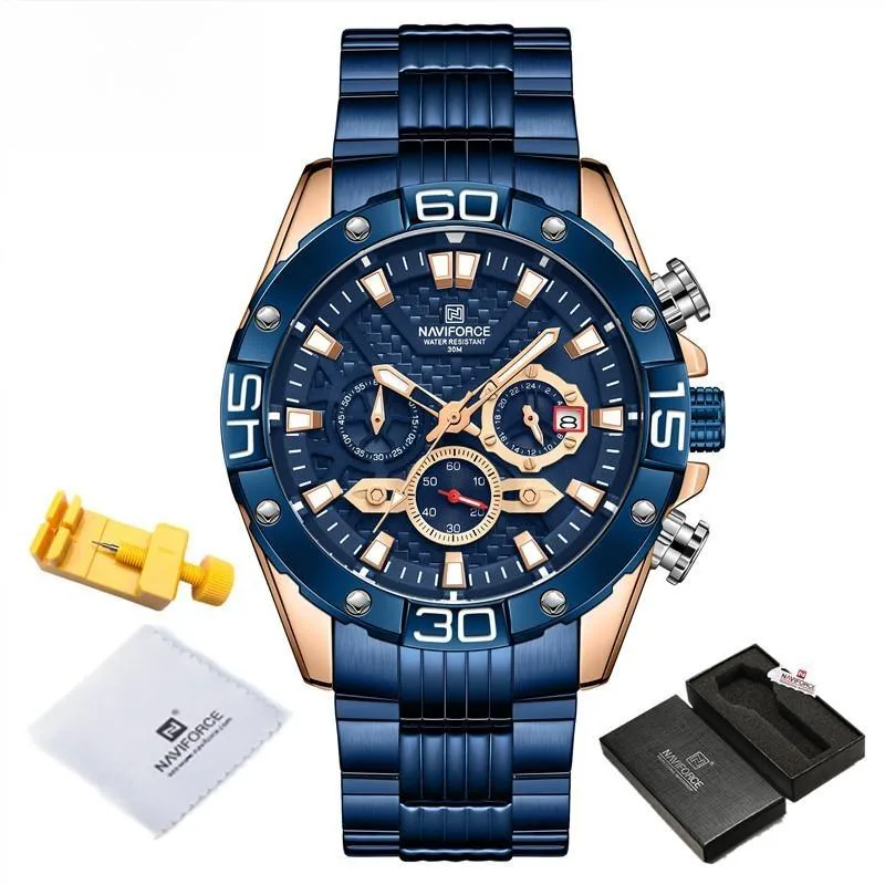 Mens Watches Top Luxury Military Sport Waterproof Stainless Steel Wristwatch