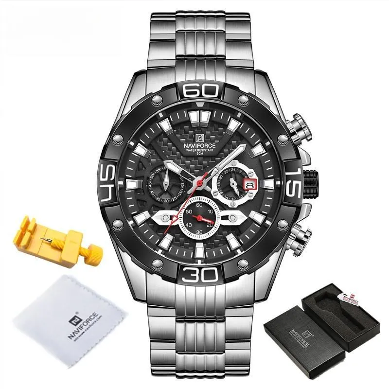 Mens Watches Top Luxury Military Sport Waterproof Stainless Steel Wristwatch