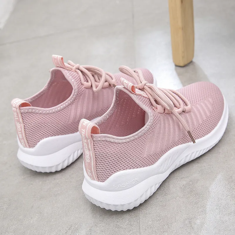 Mesh Microfiber Lightweight Cross Strap Sneakers