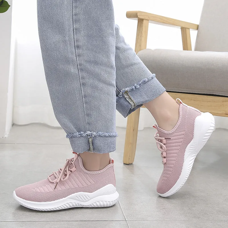Mesh Microfiber Lightweight Cross Strap Sneakers