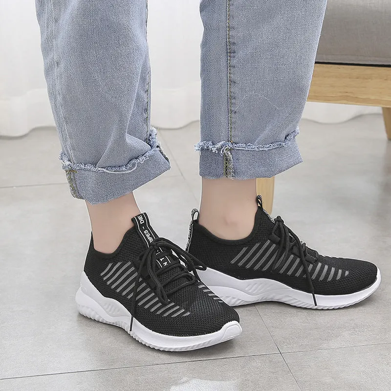 Mesh Microfiber Lightweight Cross Strap Sneakers