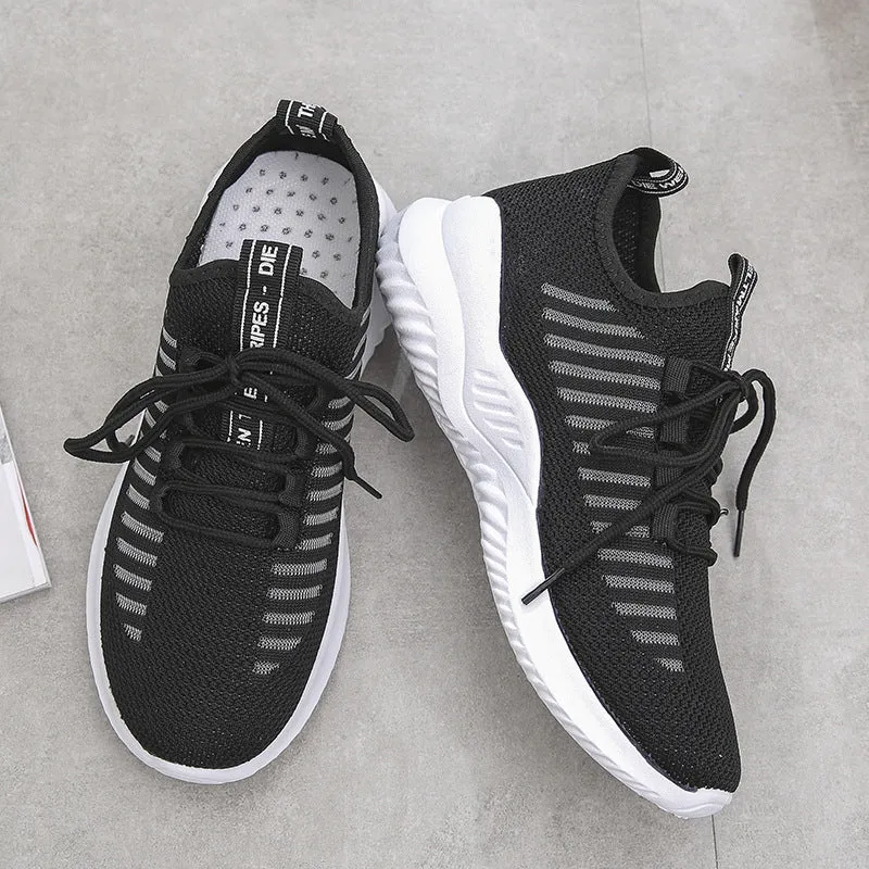 Mesh Microfiber Lightweight Cross Strap Sneakers
