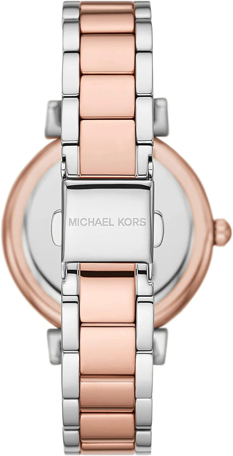 Michael Kors Women's Abbey Quartz Watch with Stainless Steel Strap, Two-Tone, 16 (Model: MK4616)