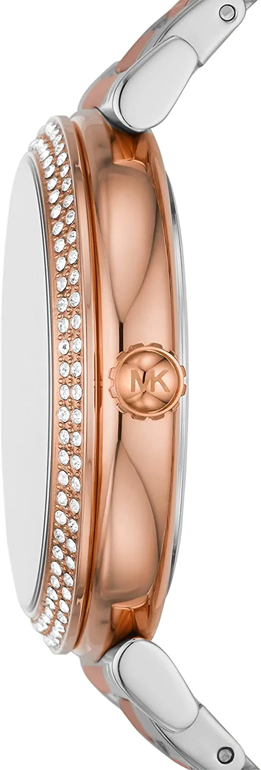 Michael Kors Women's Abbey Quartz Watch with Stainless Steel Strap, Two-Tone, 16 (Model: MK4616)