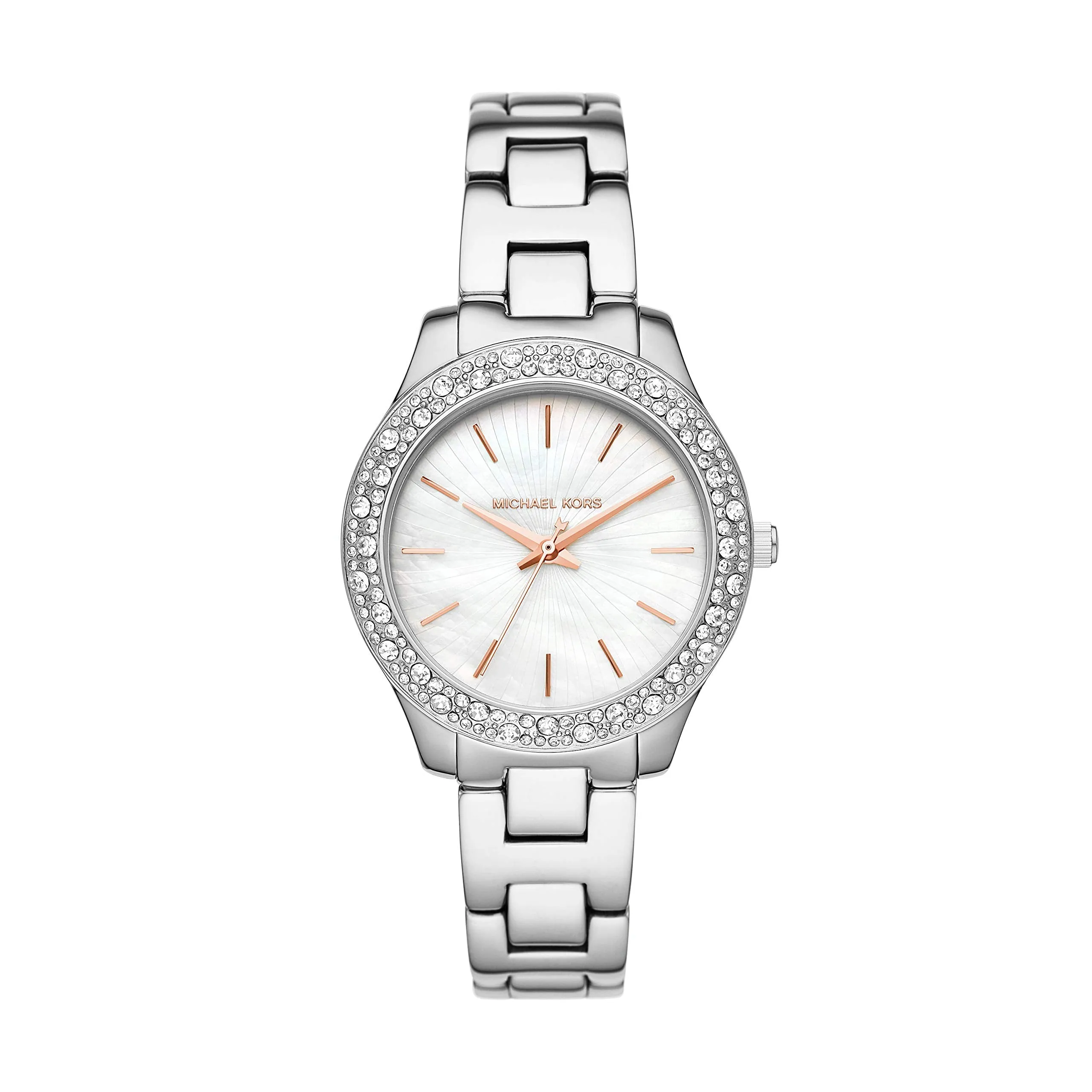 Michael Kors Women's Liliane Quartz Watch with Stainless Steel Strap, Two-Tone, 16 (Model: MK4556)